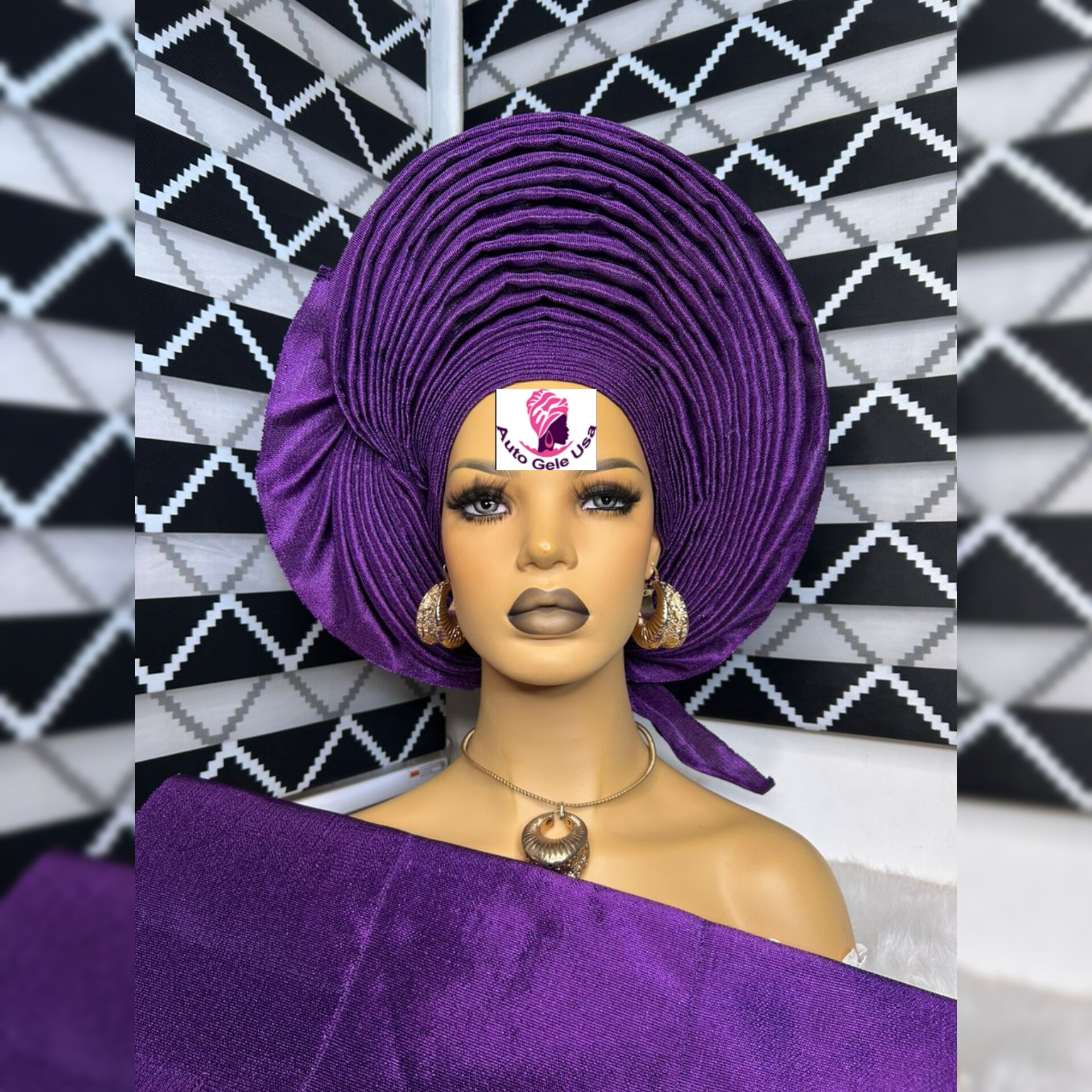 112 powder blue color gele hat Autogele in USA