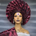 burgundy sego gele hat