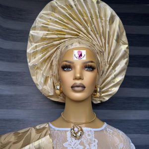 champaign gold sego gele hat