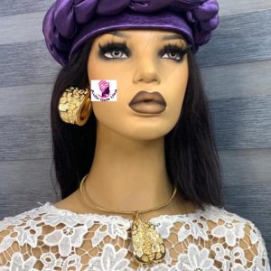 Fabric Turban gele hat